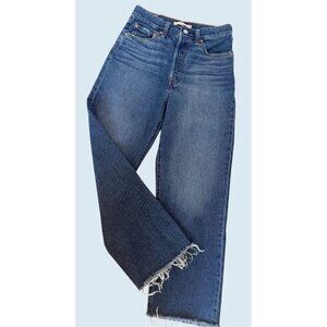 LEVI'S Premium Ribcage Straight Ankle Button Fly Hi Rise Jeans Size 27